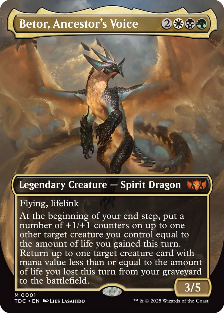 Betor, Ancestor's Voice (Borderless) (001) [Commander: Tarkir: Dragonstorm]  Foil