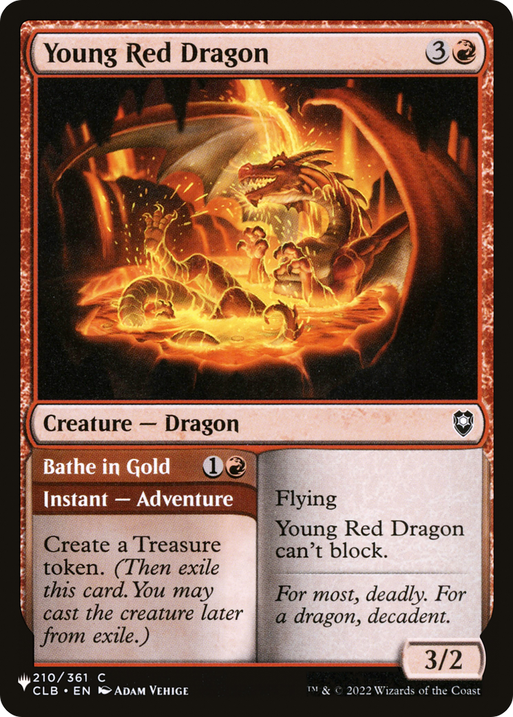 Young Red Dragon // Bathe in Gold |  (CLB-210) [The List]