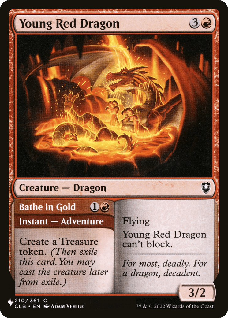 Young Red Dragon // Bathe in Gold |  (CLB-210) [The List]