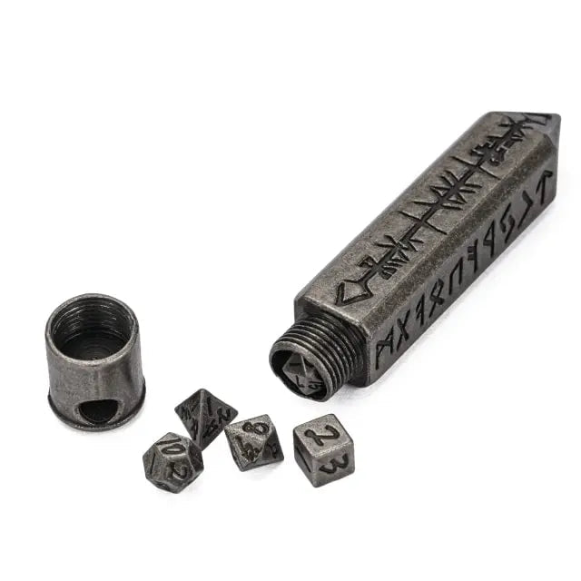 RPG Dice Set | Metal | Super Small Bullet | Silver