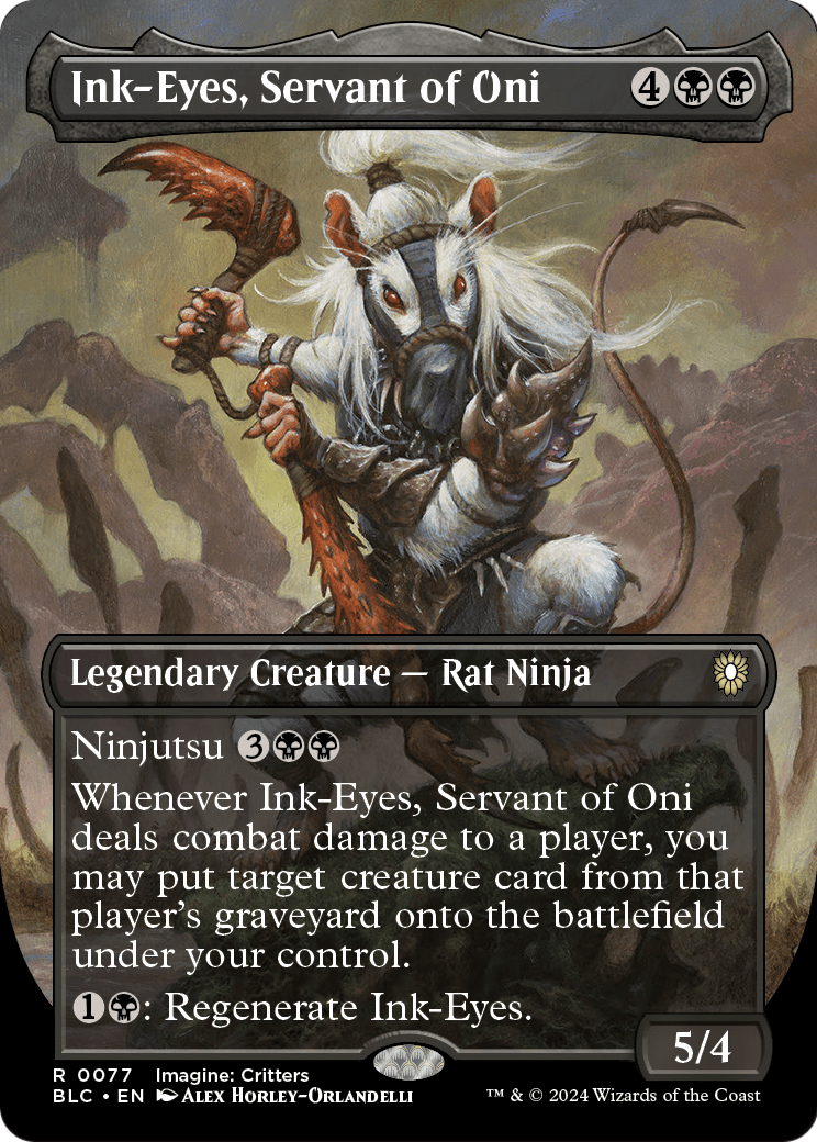Ink-Eyes, Servant of Oni (Borderless) [Bloomburrow Commander] Foil