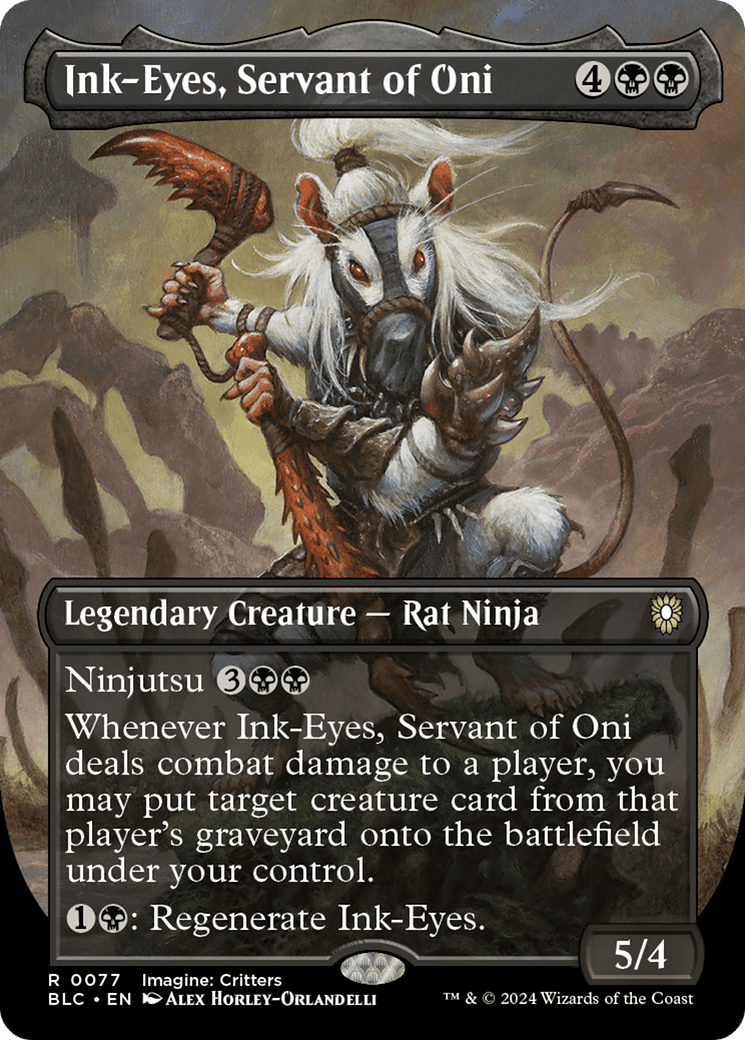 Ink-Eyes, Servant of Oni (Borderless) [Bloomburrow Commander] Foil