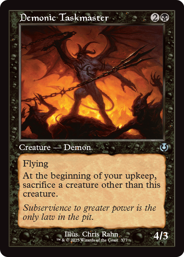 Demonic Taskmaster (Retro Frame) (-377) [Innistrad Remastered]  Foil
