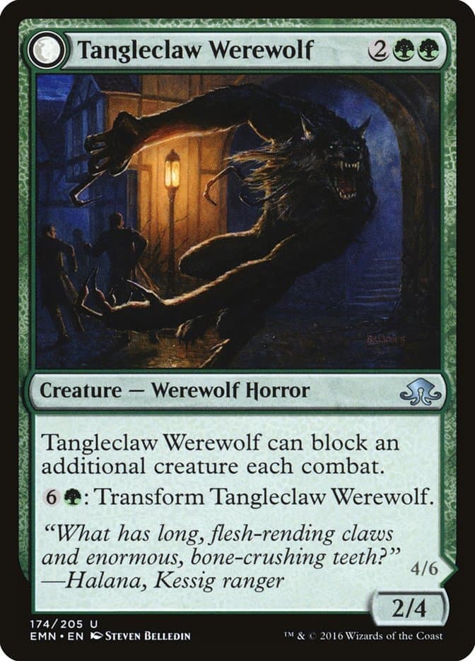 Tangleclaw Werewolf // Fibrous Entangler [Eldritch Moon] Foil