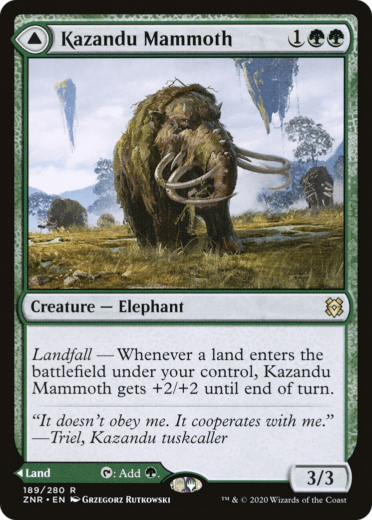 Kazandu Mammoth // Kazandu Valley [Zendikar Rising] Foil