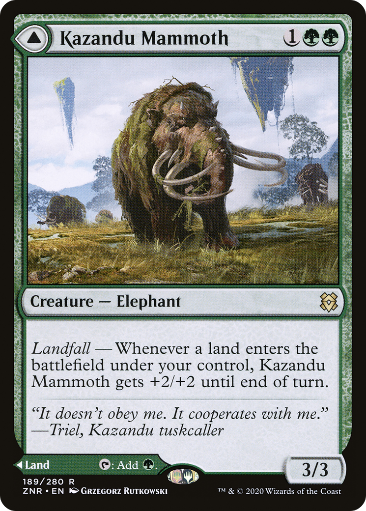 Kazandu Mammoth // Kazandu Valley [Zendikar Rising] Foil