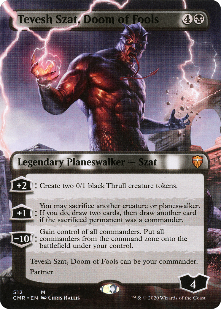 Tevesh Szat, Doom of Fools (Borderless) [Commander Legends] Foil