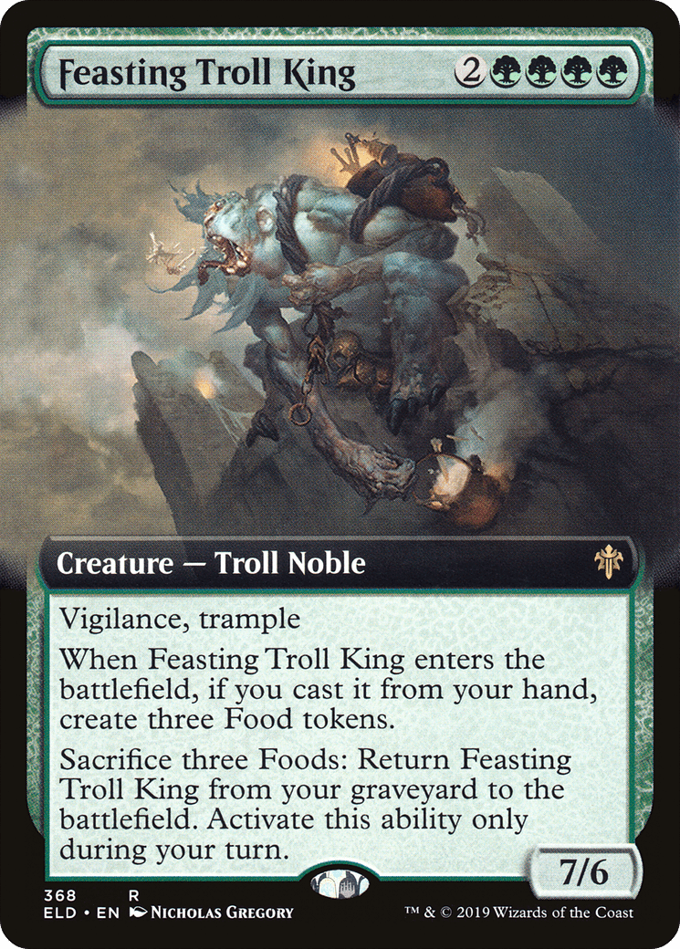 Feasting Troll King (Extended Art) [Throne of Eldraine] Foil