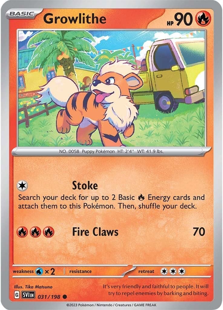 Growlithe 031/198 - SV01 Scarlet & Violet Base Set Reverse Holofoil