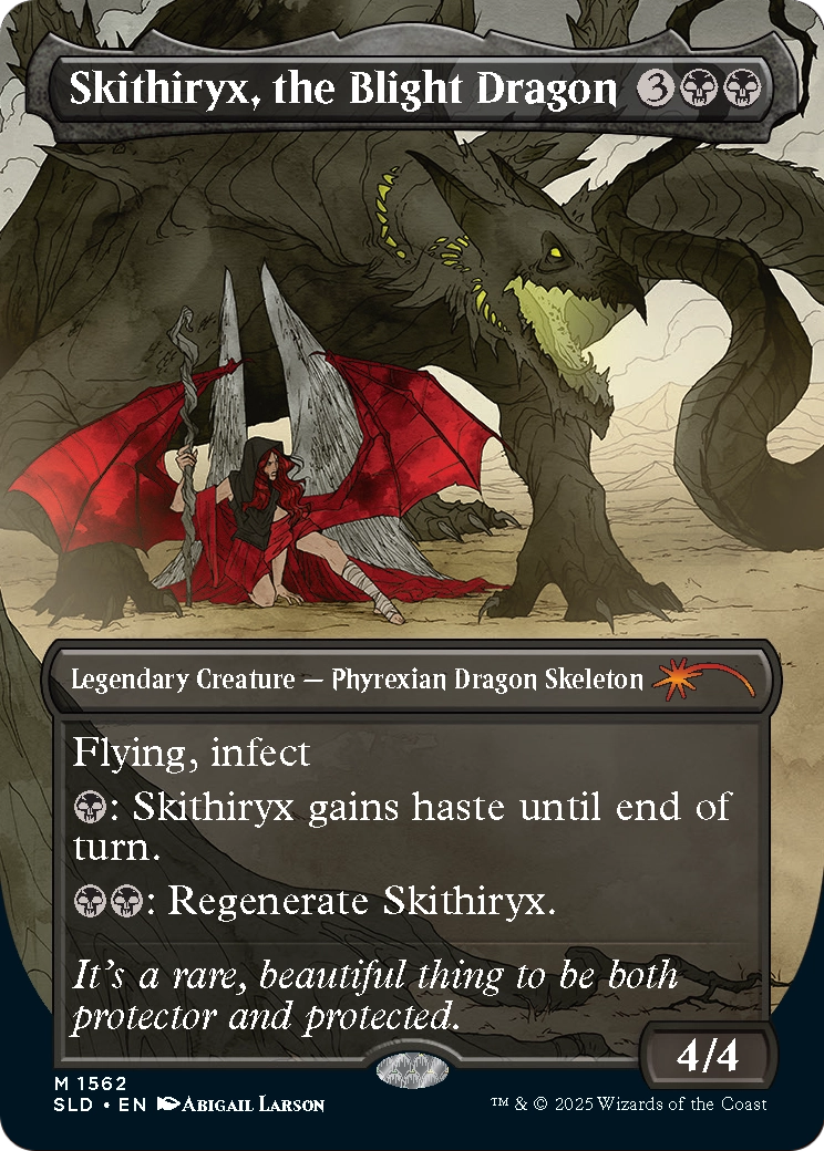 Skithiryx, the Blight Dragon (1562) [Secret Lair Drop]  (Borderless) Foil