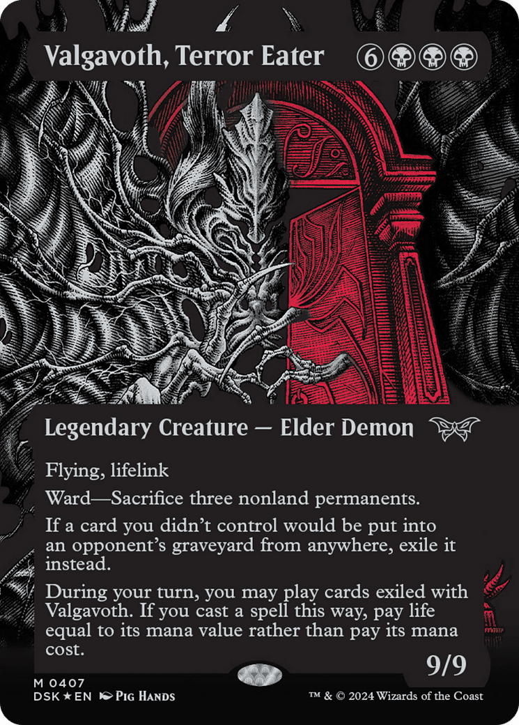 Valgavoth, Terror Eater (Showcase) (Textured) [Duskmourn: House of Horror]
