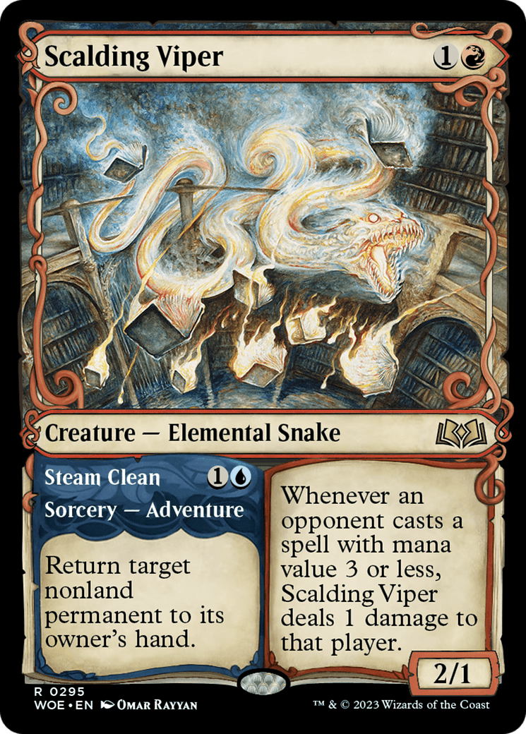 Scalding Viper // Steam Clean (Showcase) [Wilds of Eldraine] Foil