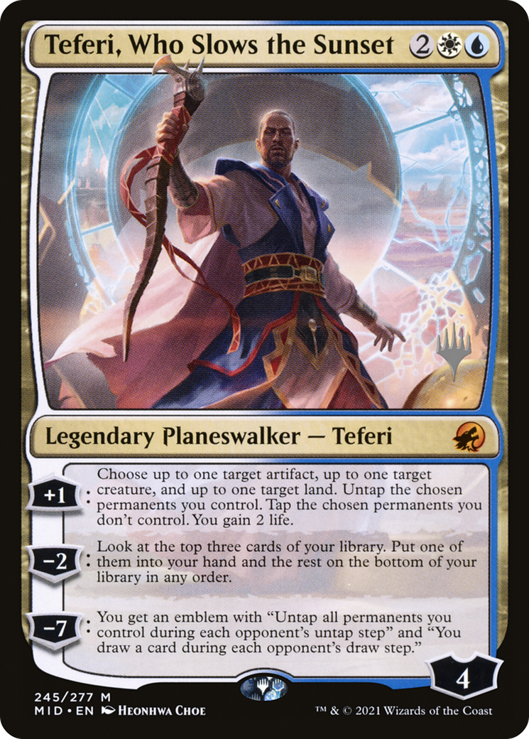 Teferi, Who Slows the Sunset (Promo Pack) [Innistrad: Midnight Hunt Promos] Foil