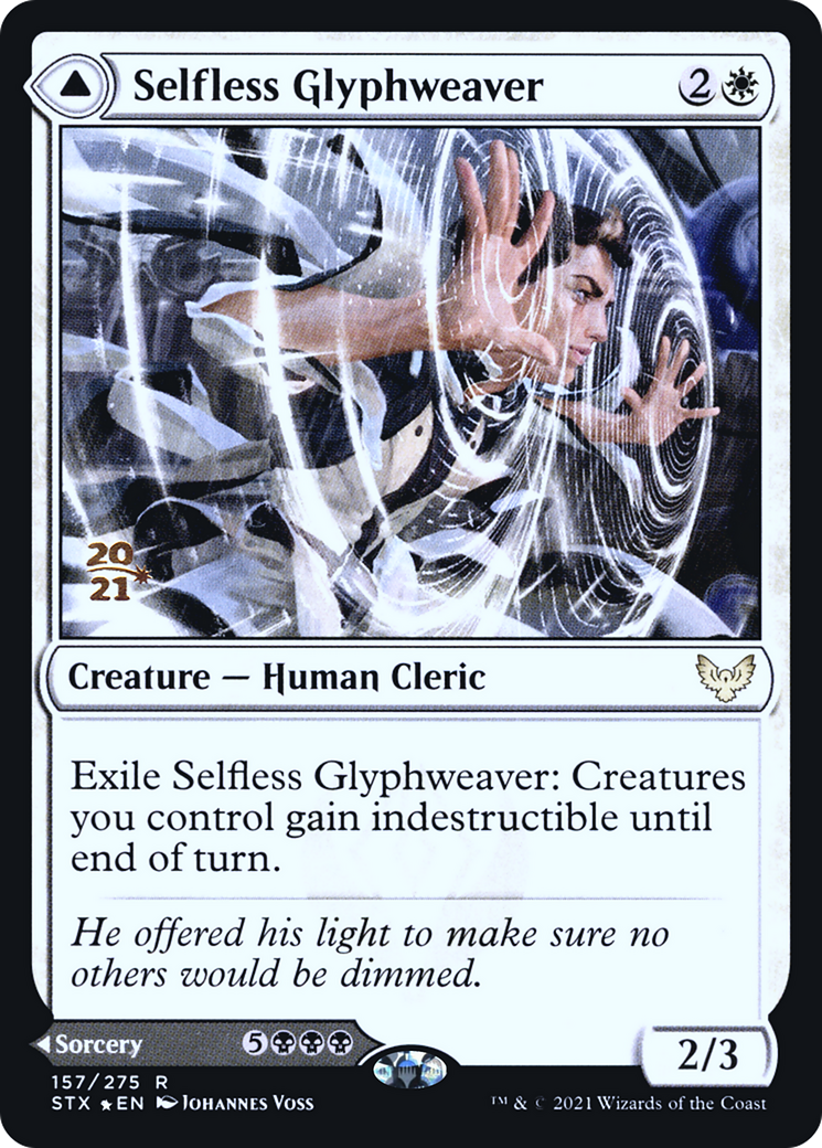 Selfless Glyphweaver // Deadly Vanity (PSTX-157S) - Strixhaven: School of Mages Promos Foil
