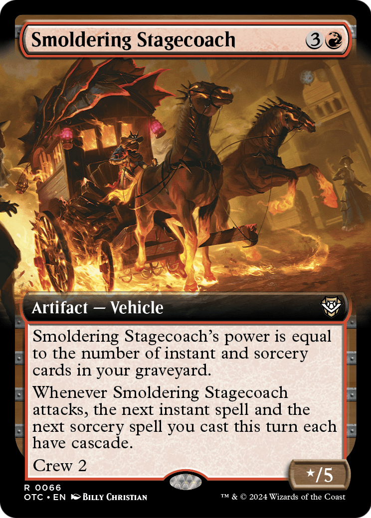 Smoldering Stagecoach (Extended Art) [Outlaws of Thunder Junction Commander] Foil