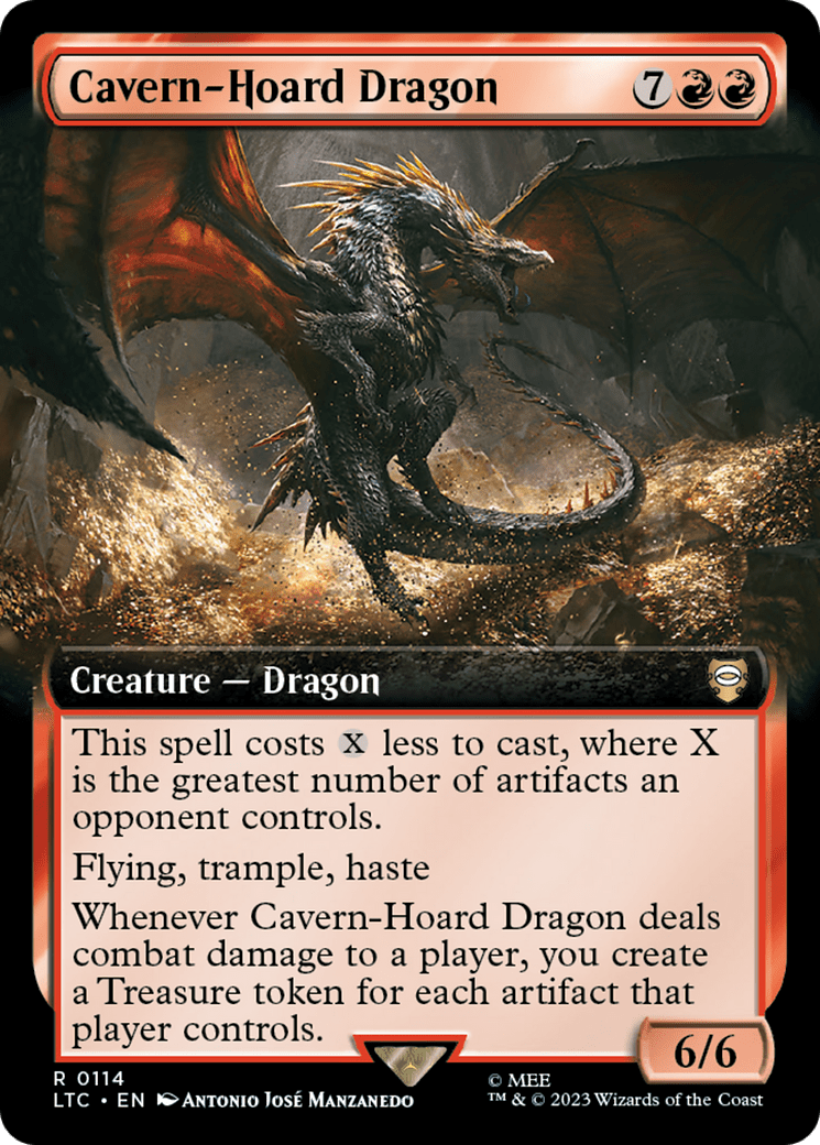 Cavern-Hoard Dragon (114) [Tales of Middle-earth Commander] : (Extended Art) Foil