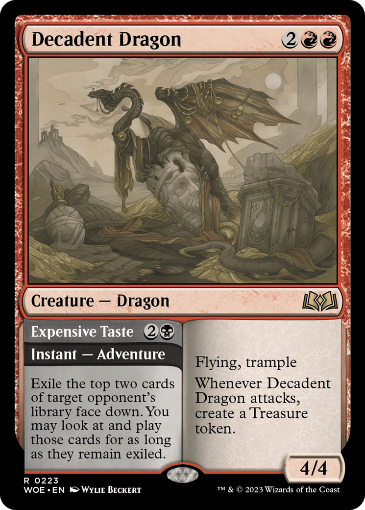 Decadent Dragon // Expensive Taste [Wilds of Eldraine]