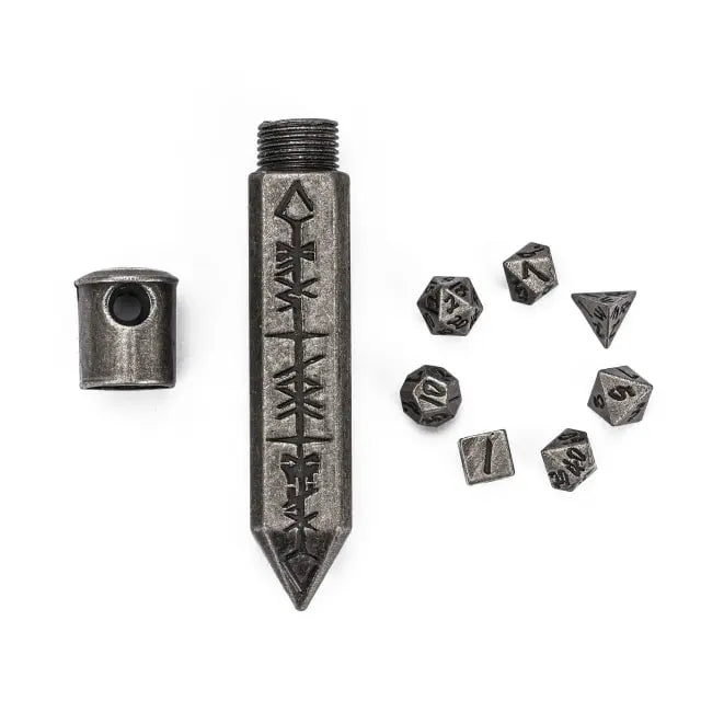 RPG Dice Set | Metal | Super Small Bullet | Silver