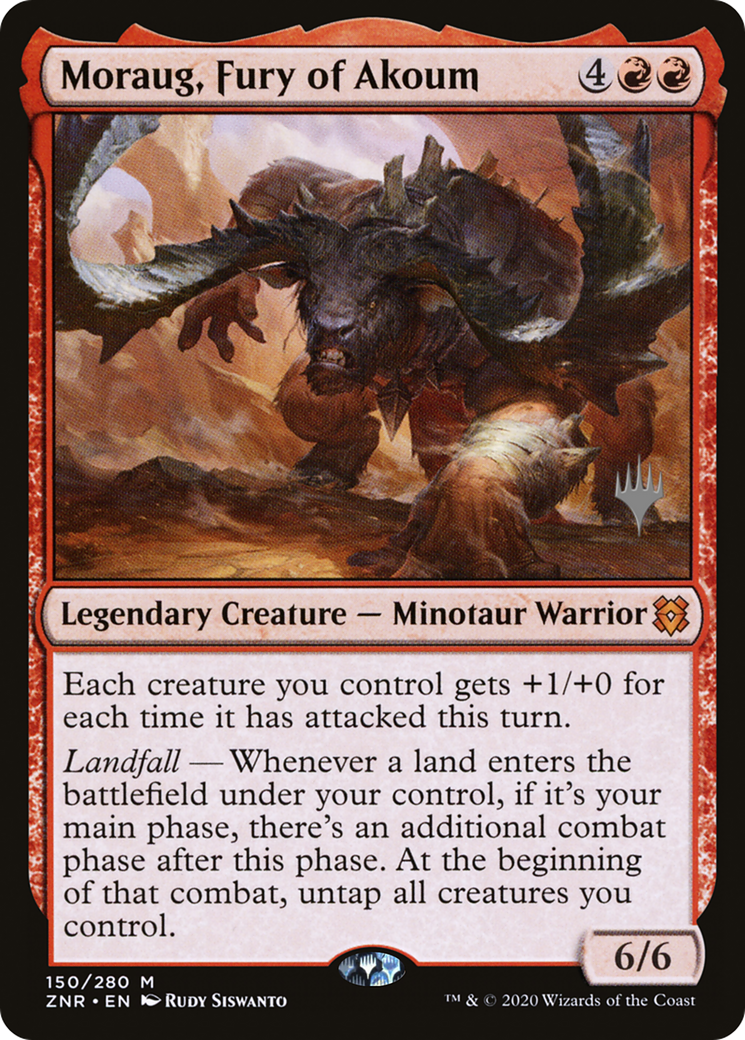 Moraug, Fury of Akoum (Promo Pack) [Zendikar Rising Promos] Foil