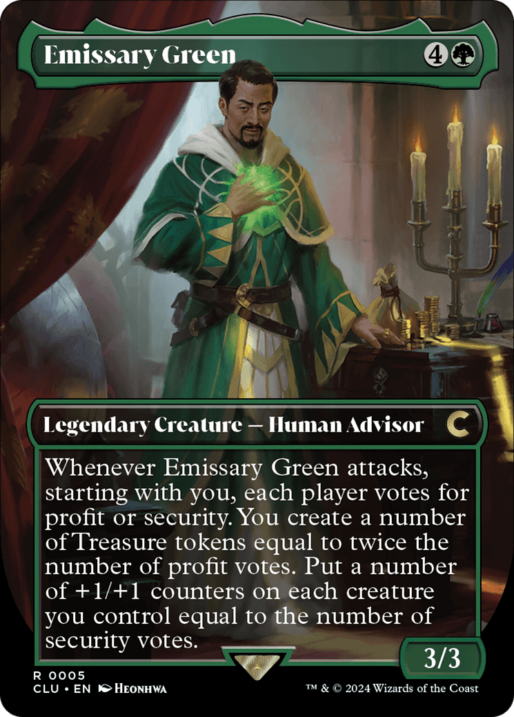 Emissary Green (Borderless) [Ravnica: Clue Edition]