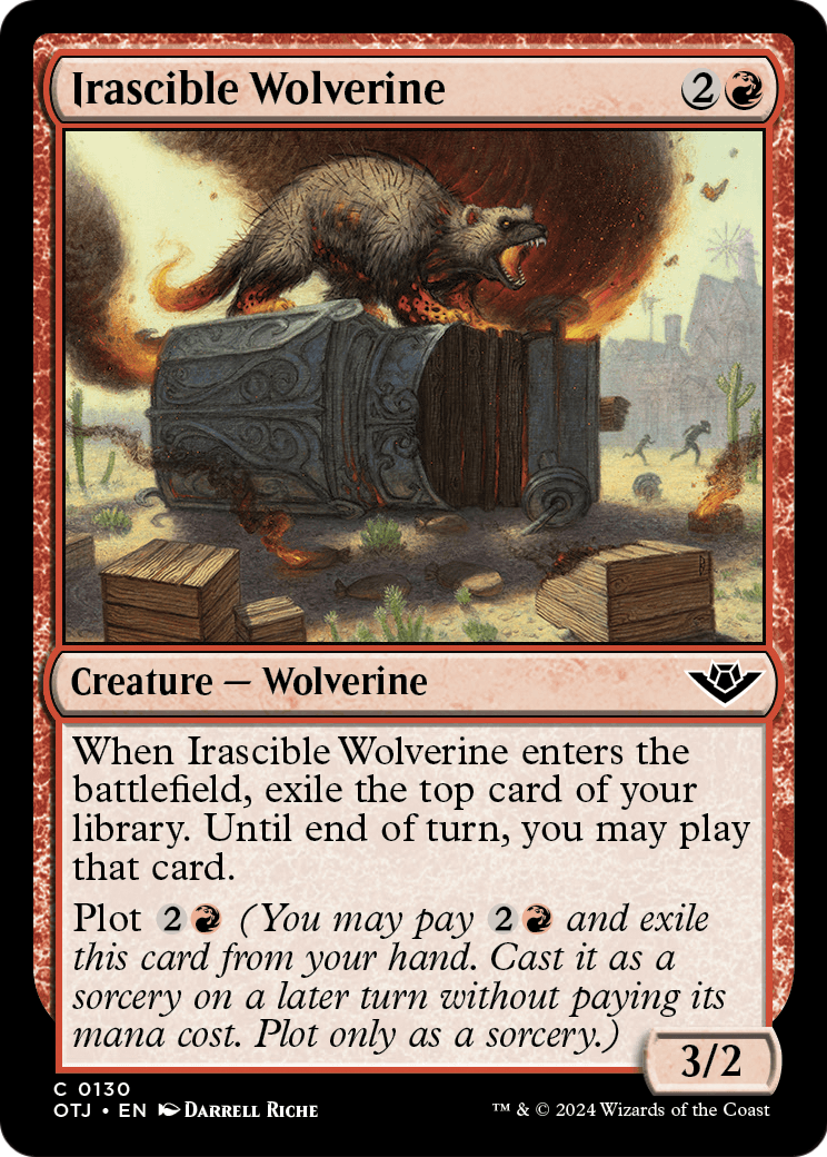 Irascible Wolverine [Outlaws of Thunder Junction] Foil