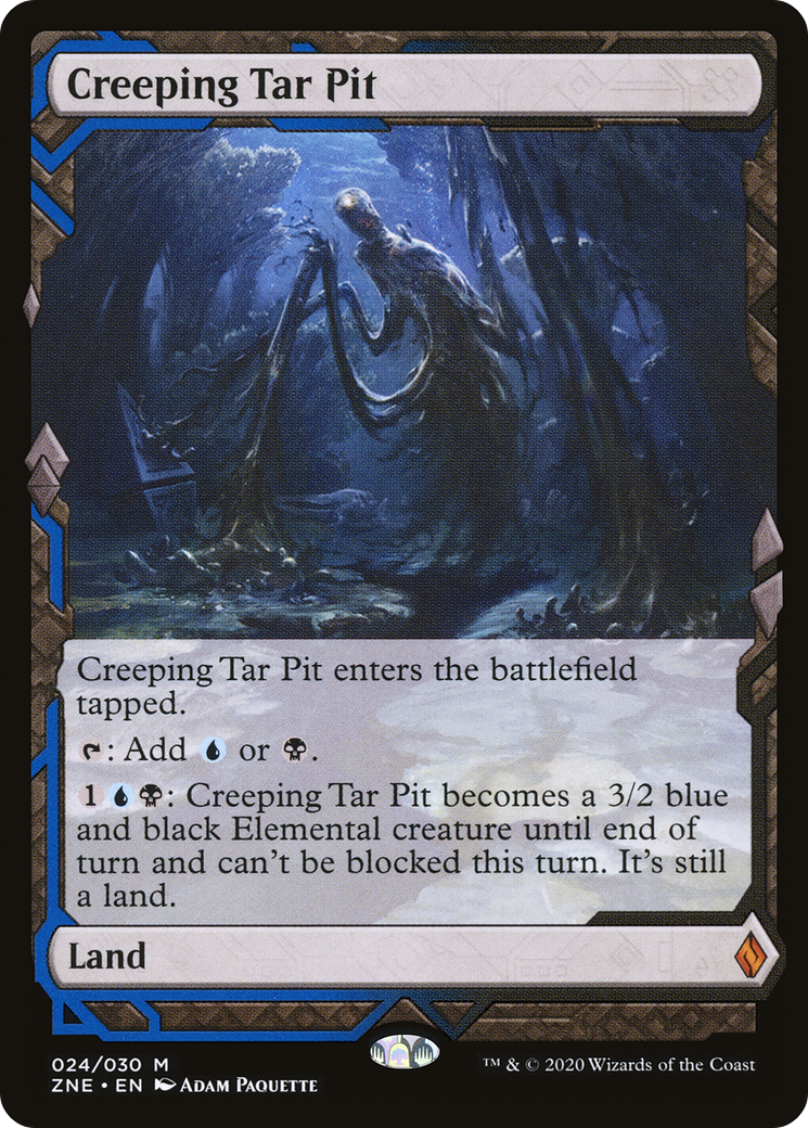 Creeping Tar Pit (Expeditions) [Zendikar Rising Expeditions] Foil