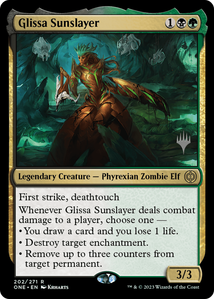 Glissa Sunslayer (Promo Pack) [Phyrexia: All Will Be One Promos] Foil