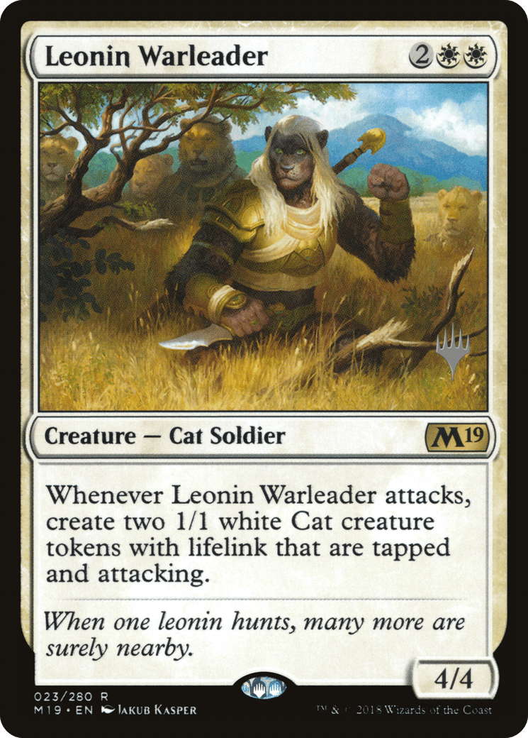 Leonin Warleader (Promo Pack) [Core Set 2019 Promos] Foil