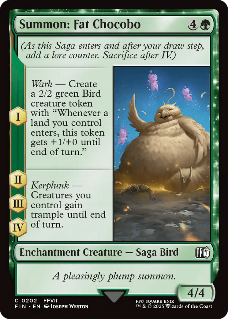 Summon: Fat Chocobo (202) [FINAL FANTASY] : (enchantment) Foil