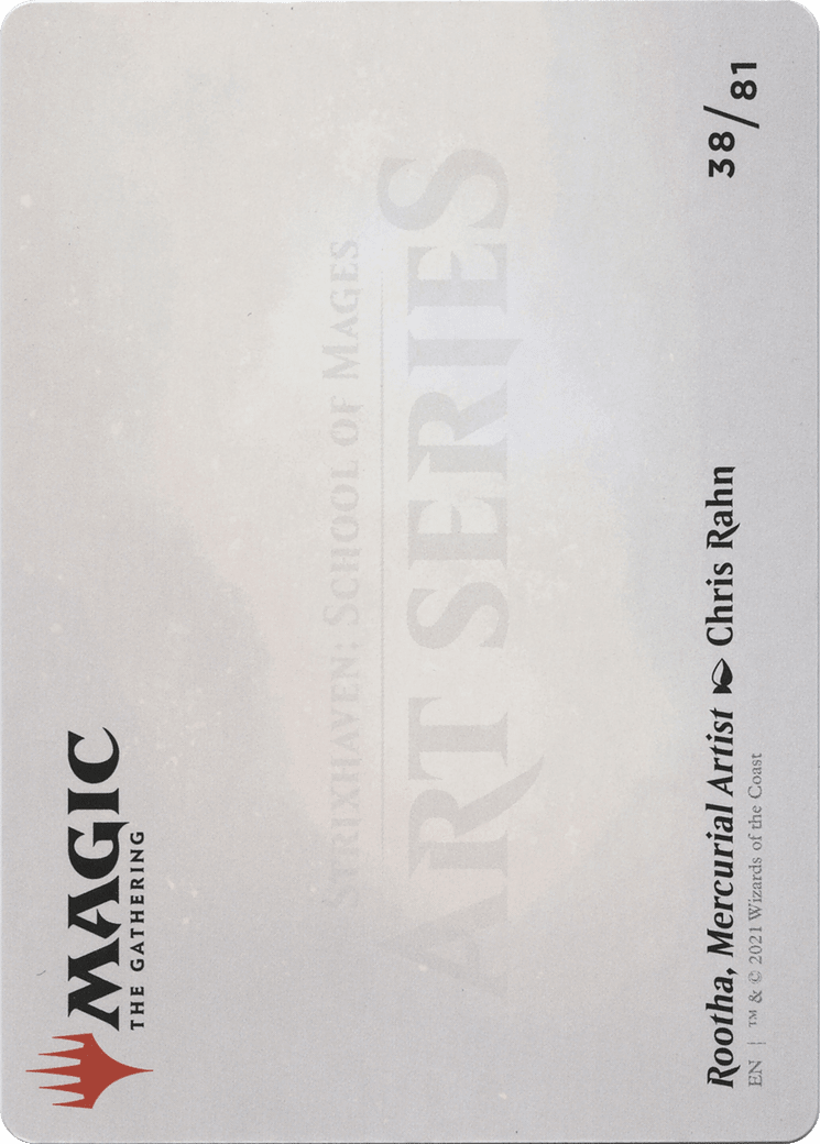 Rootha, Mercurial Artist // Rootha, Mercurial Artist (ASTX-038) - Strixhaven Art Series (Borderless) Foil