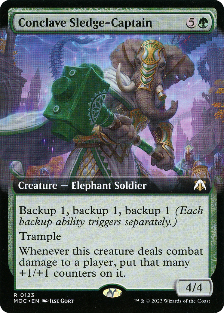 Conclave Sledge-Captain (123) [March of the Machine Commander] : (Extended Art) Foil