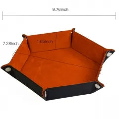 Folding Hexagonal Dice Tray | Orange (A10)