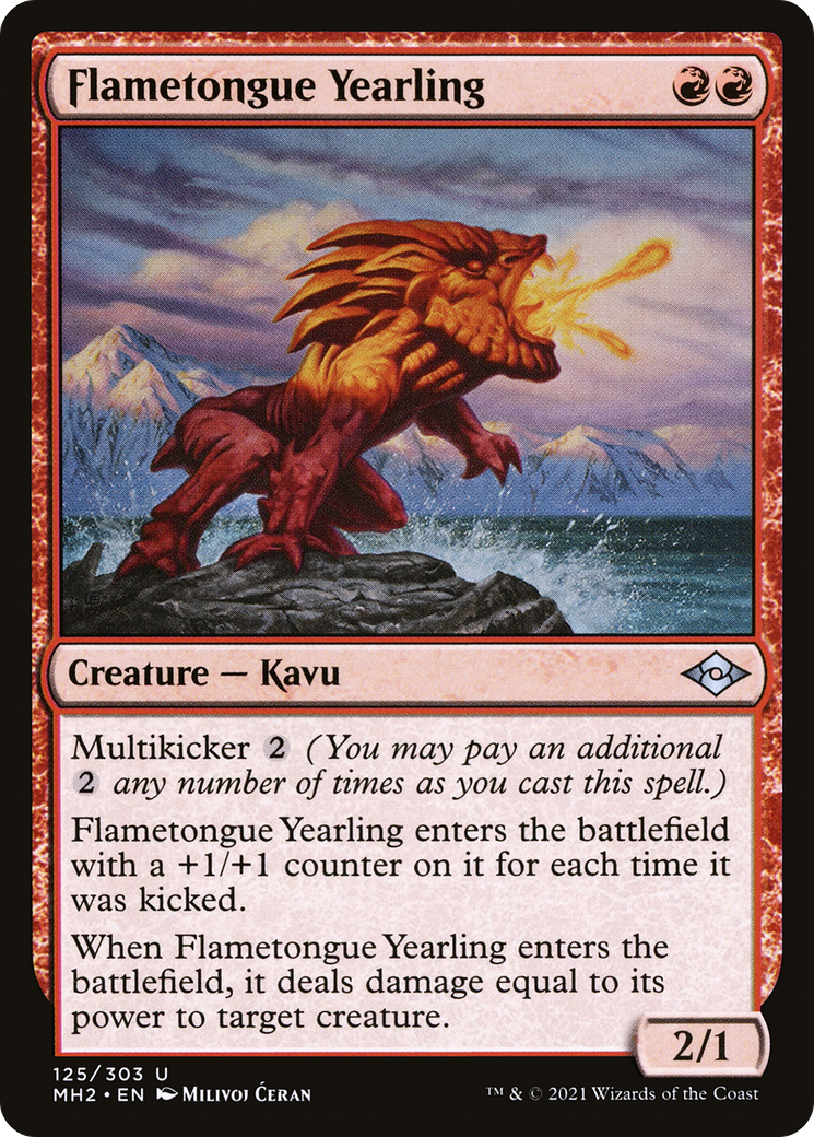 Flametongue Yearling [Modern Horizons 2] Foil