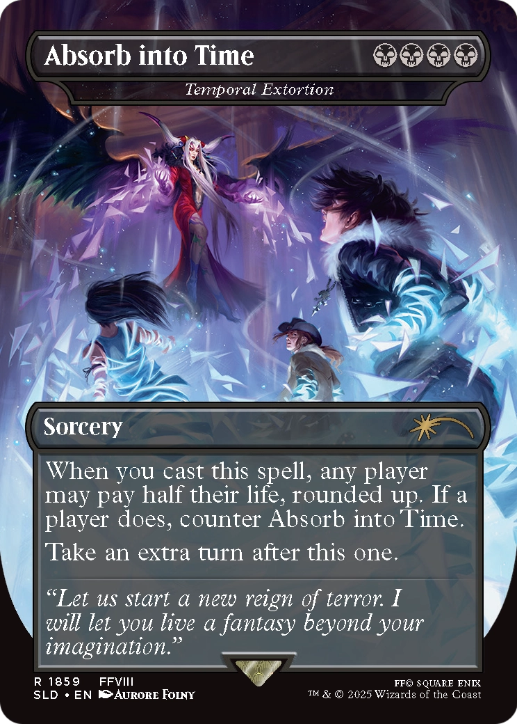 Temporal Extortion (1859) [Secret Lair Drop]  / Absorb into Time (Borderless)