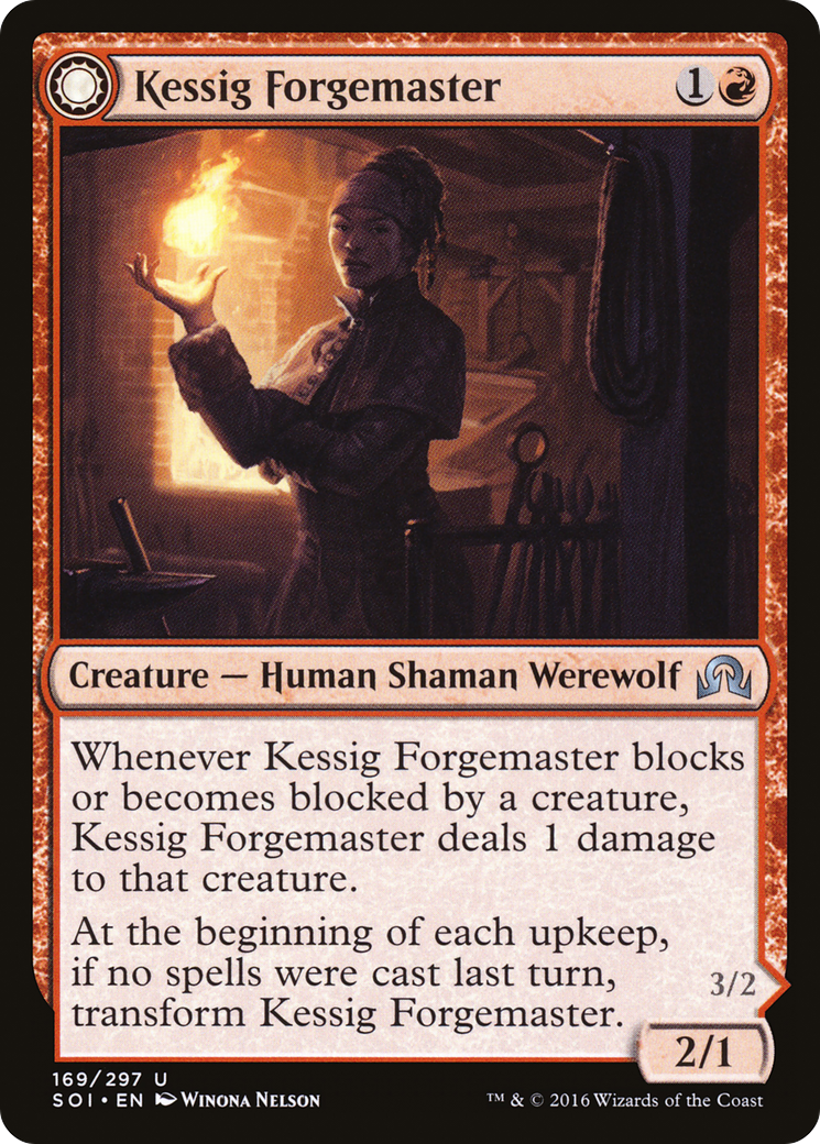 Kessig Forgemaster // Flameheart Werewolf [Shadows over Innistrad] Foil