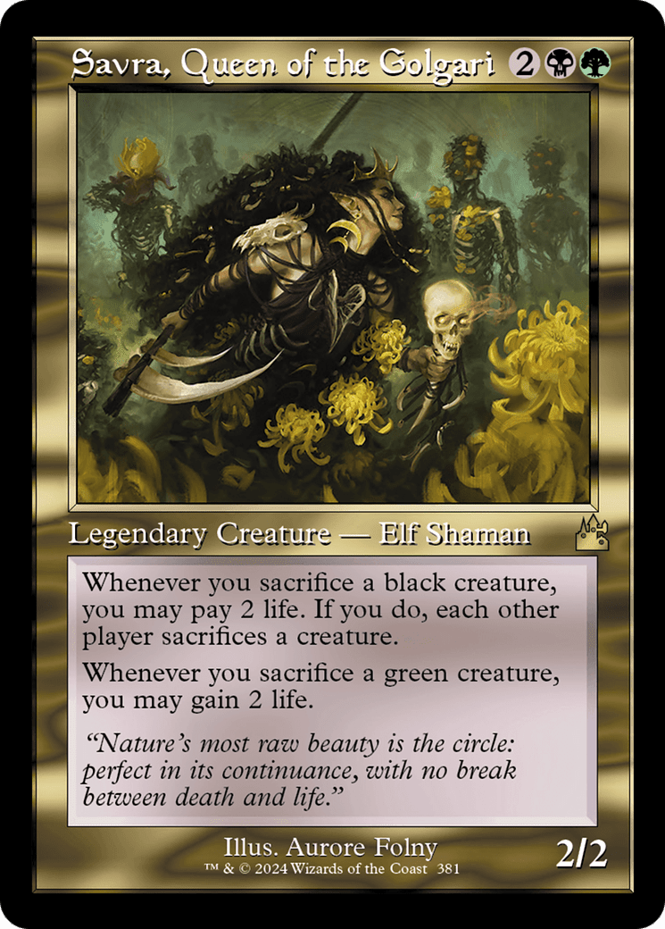 Savra, Queen of the Golgari (Retro Frame) [Ravnica Remastered] Foil