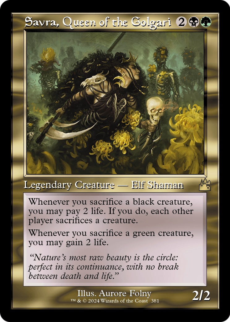 Savra, Queen of the Golgari (Retro Frame) [Ravnica Remastered] Foil