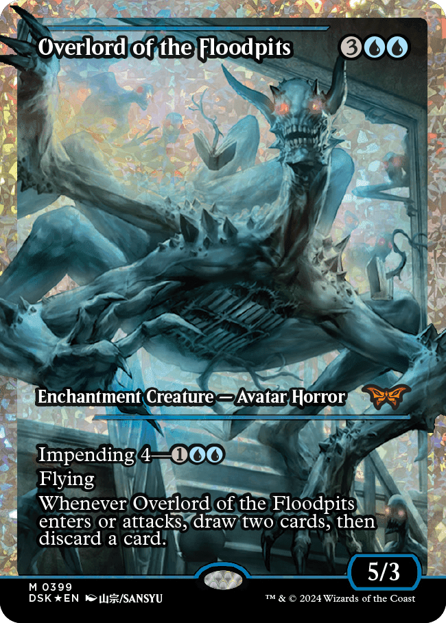 Overlord of the Floodpits (Japan Showcase) (Fracture Foil) [Duskmourn: House of Horror]