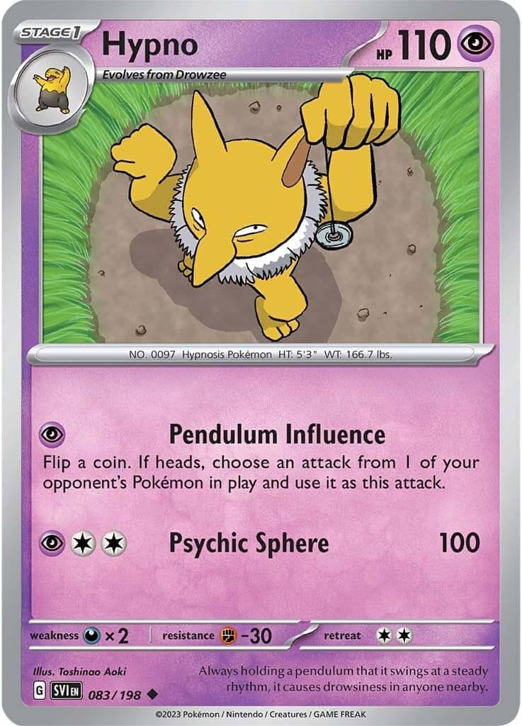 Hypno 083- SV01 Scarlet & Violet Base Set Reverse Holofoil