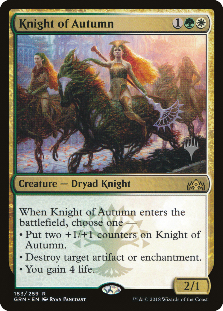 Knight of Autumn (Promo Pack) [Guilds of Ravnica Promos] Foil