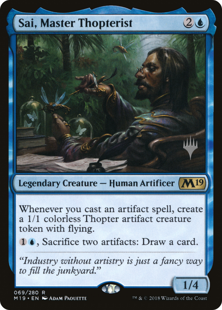 Sai, Master Thopterist (Promo Pack) [Core Set 2019 Promos] Foil
