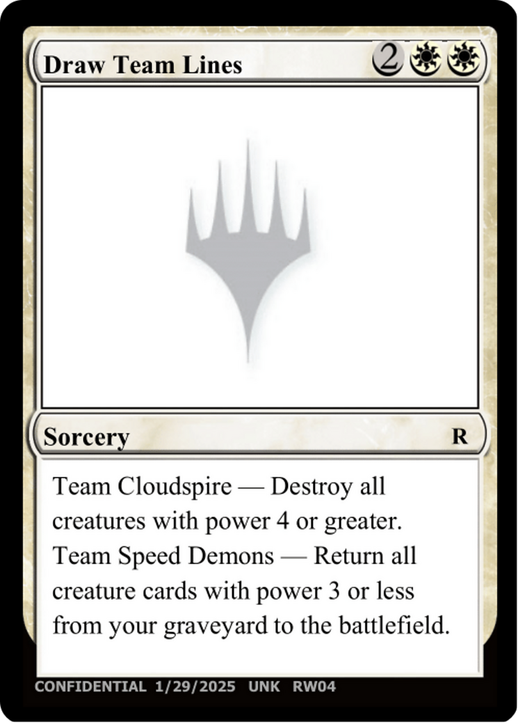 Draw Team Lines |  () [Un-Known Event Playtest Cards]