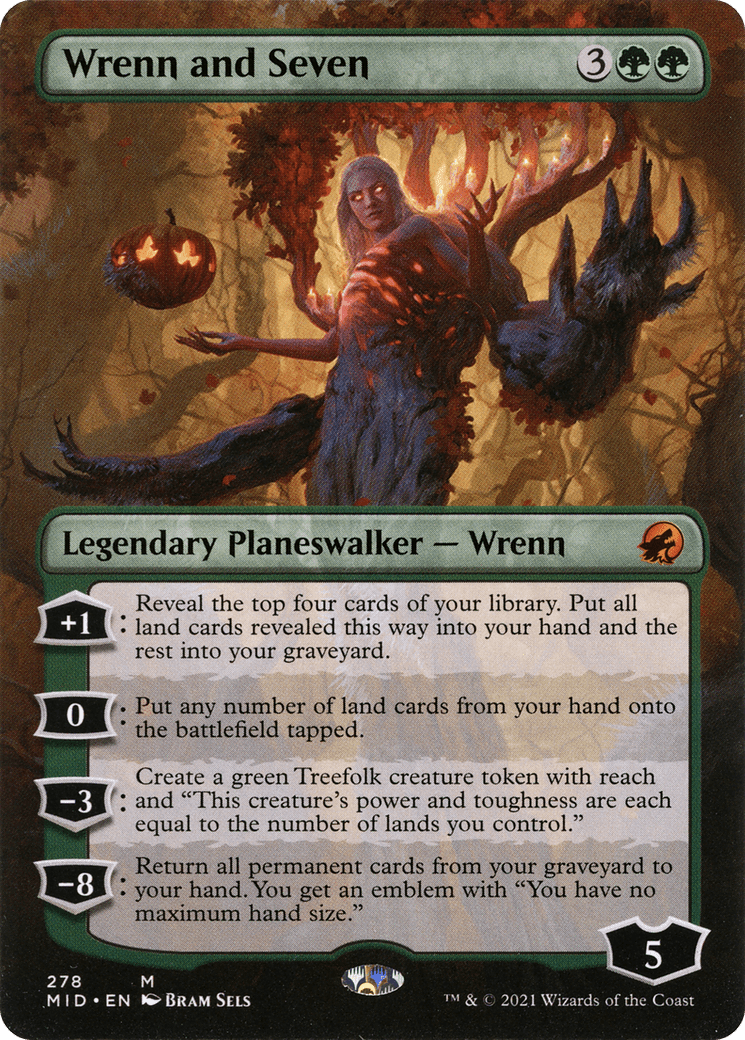 Wrenn and Seven (Borderless) [Innistrad: Midnight Hunt] Foil