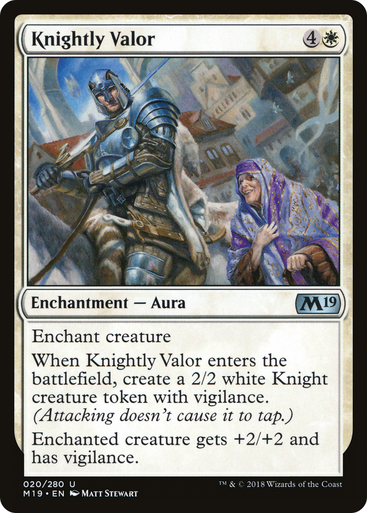 Knightly Valor [Core Set 2019] Foil
