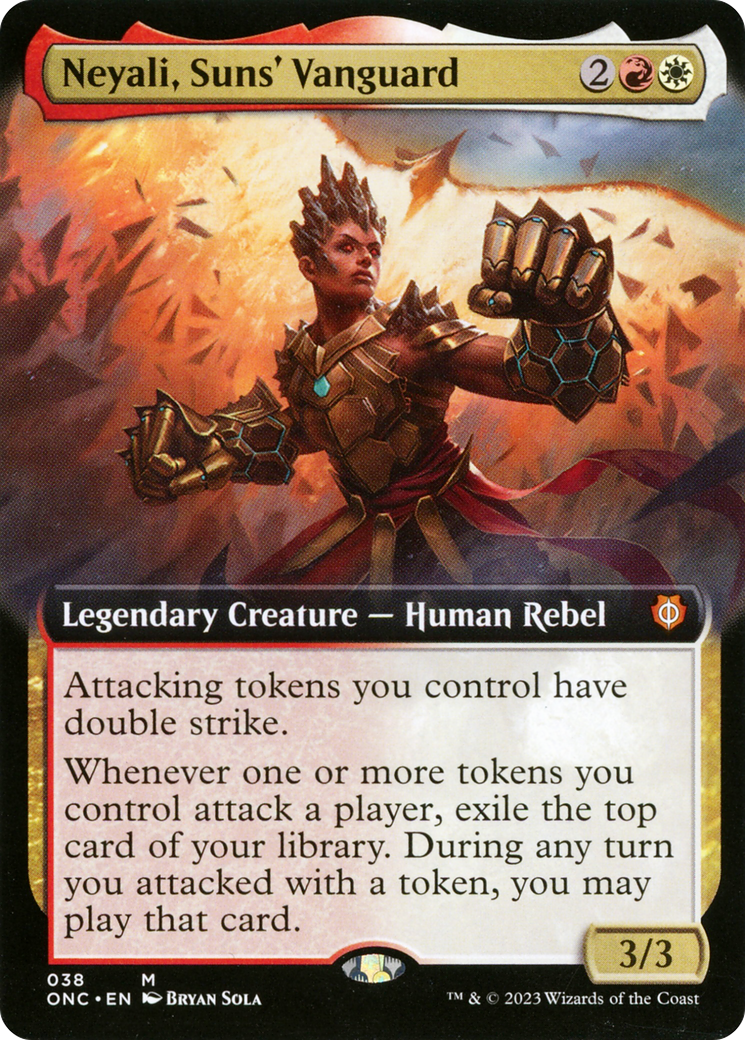 Neyali, Suns' Vanguard (Extended Art) [Phyrexia: All Will Be One Commander] Foil