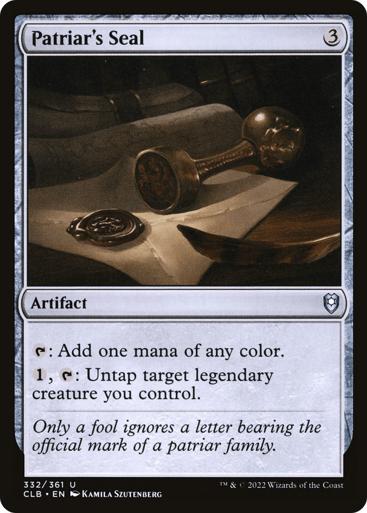 Patriar's Seal [Commander Legends: Battle for Baldur's Gate] Foil
