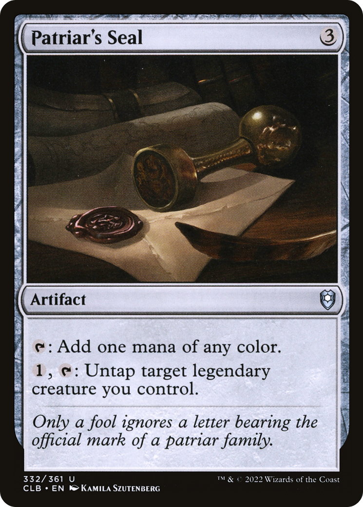 Patriar's Seal [Commander Legends: Battle for Baldur's Gate] Foil
