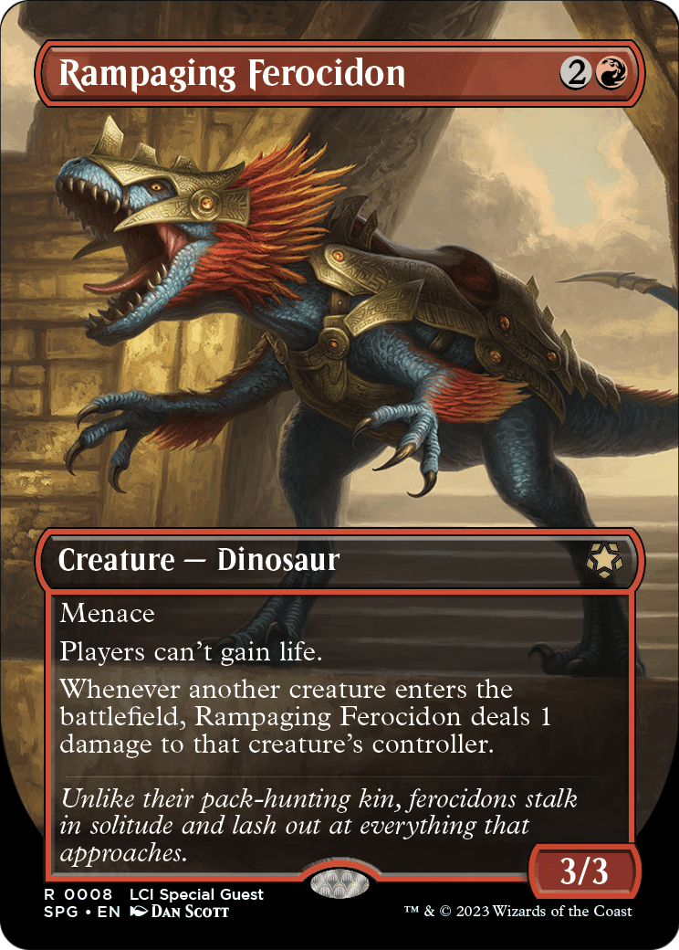 Rampaging Ferocidon (Borderless) [The Lost Caverns of Ixalan Special Guests] Foil