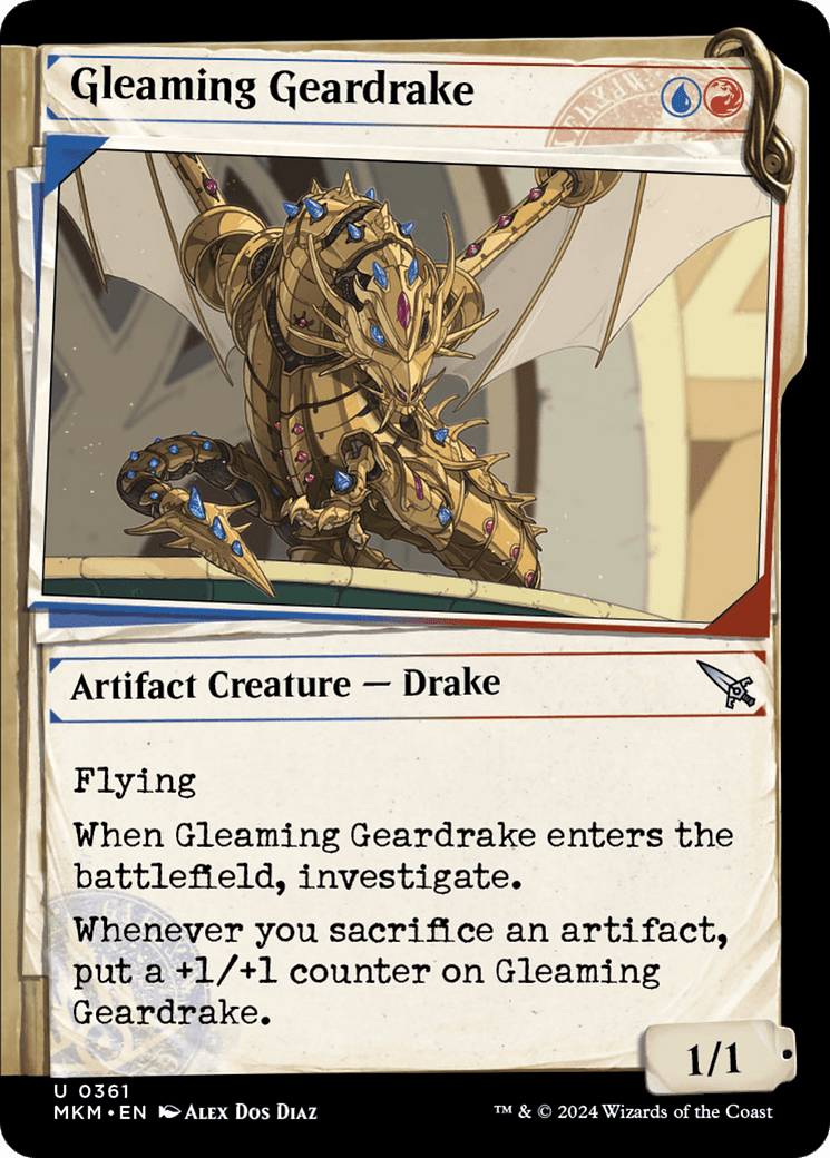 Gleaming Geardrake (Showcase) [Murders at Karlov Manor] Foil