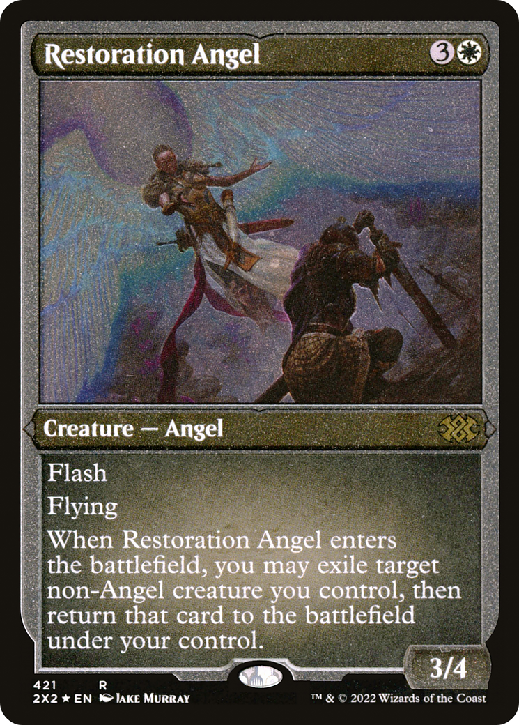Restoration Angel (2X2-421) - Double Masters 2022 Etched Foil